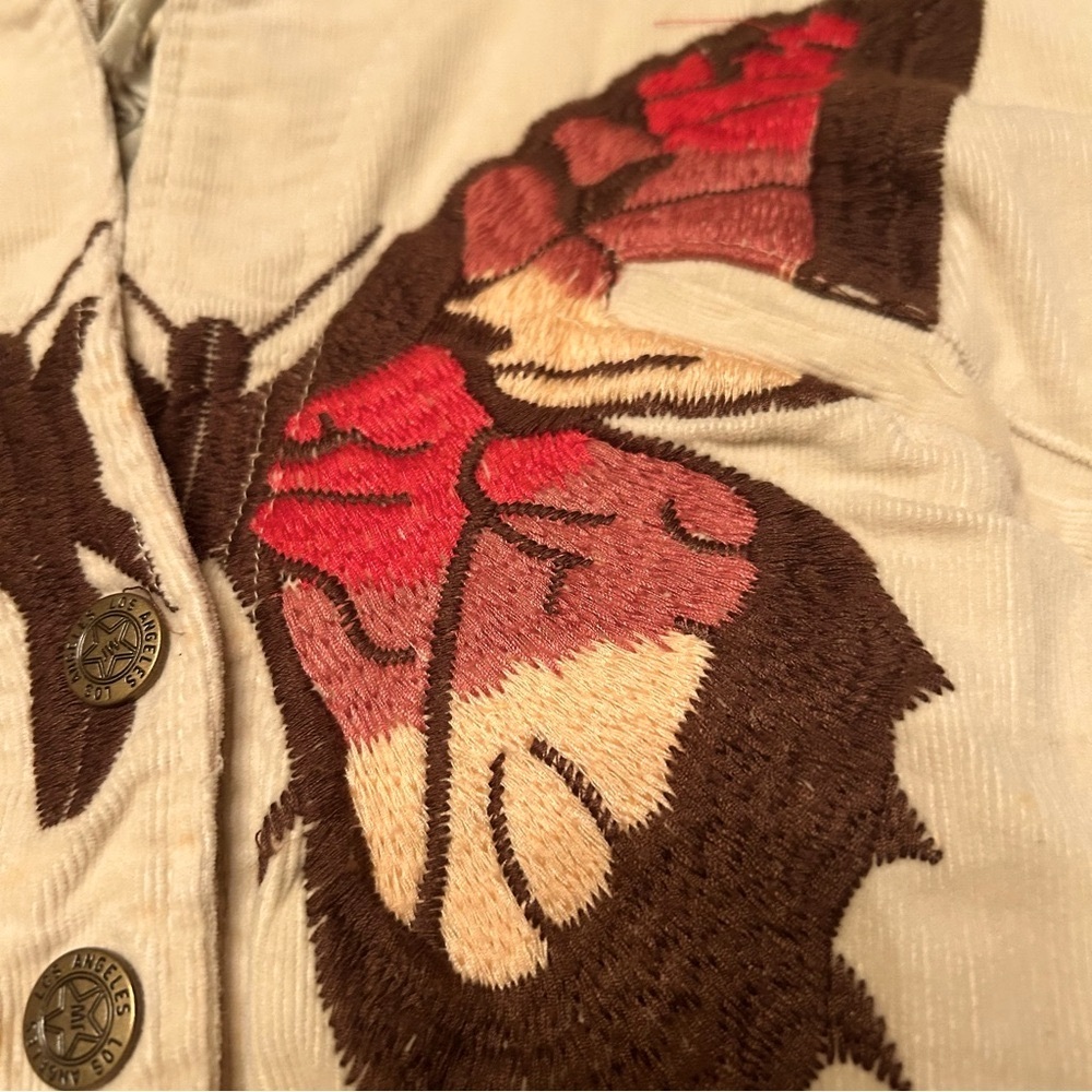 Johnny Was Vintage Cargo Cordorouy Jacket With Butterfly embroidery - Picture 7 of 13